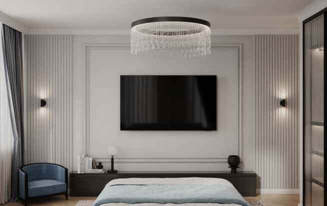 Дизайн и ремонт квартиры в ЖК Хэдлайнер в стиле современная классика. Спальня, фото 8