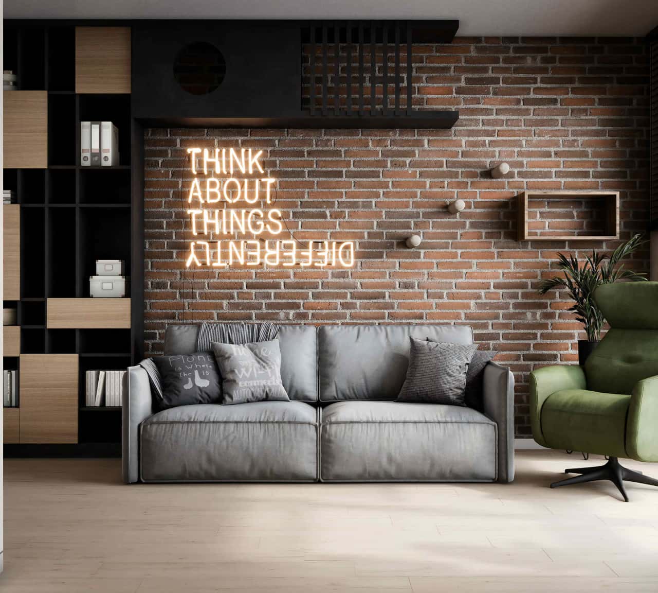 Светящаяся надпись на стене