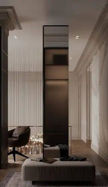 ЖК «Королёва 13». На балконе установили письменный стол и кресло