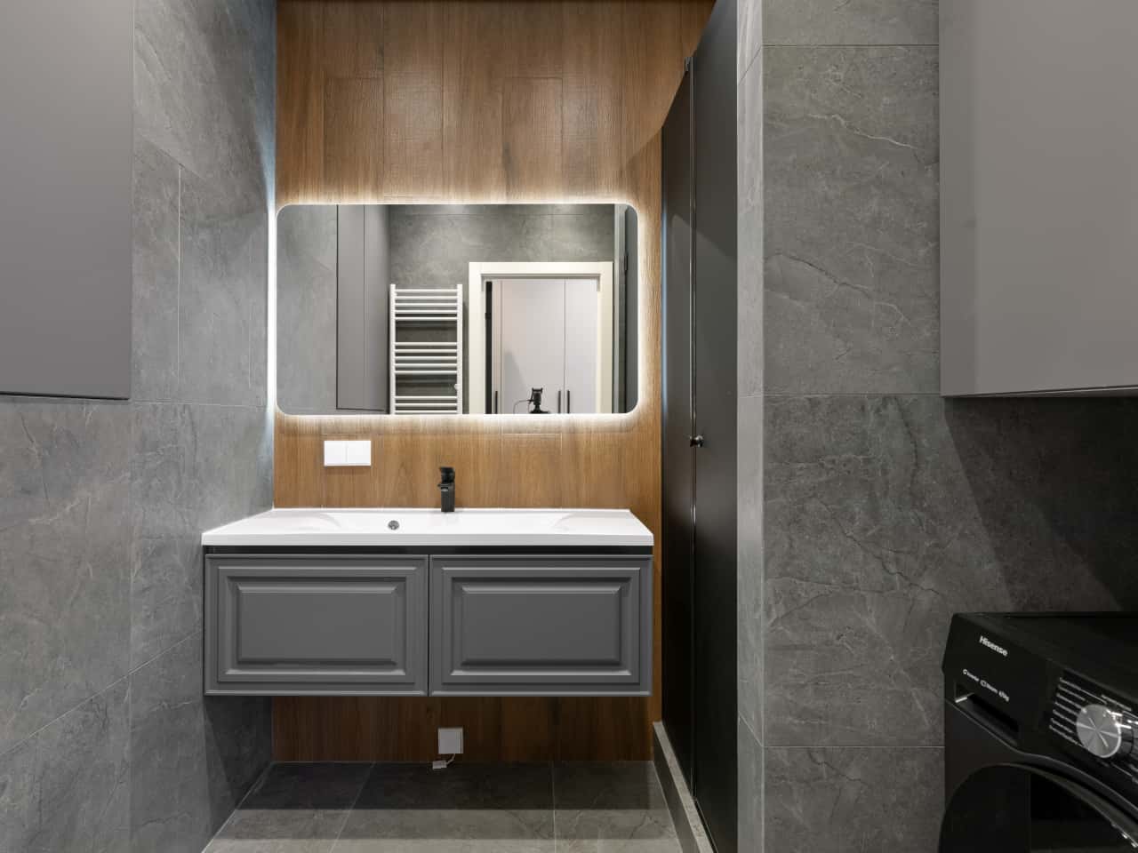 Плитка, имитирующая бетон и дерево