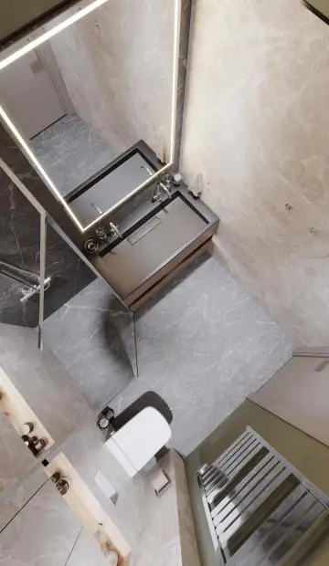 ЖК «Level Амурская». Санузел с душевой кабиной