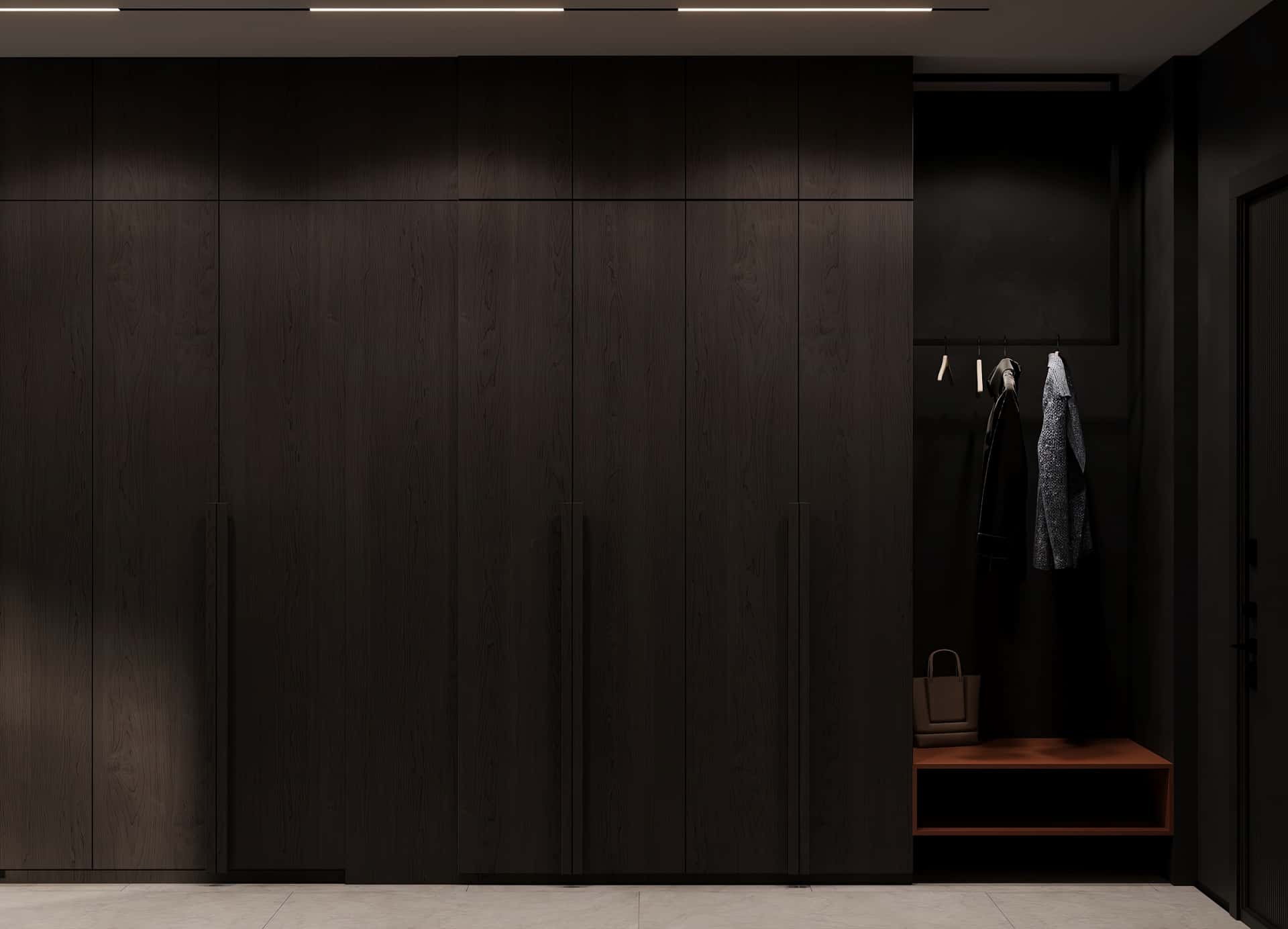 Дизайн и ремонт квартиры в ЖК Мод — В жерле вулкана, 66 м2. Прихожая, фото 1