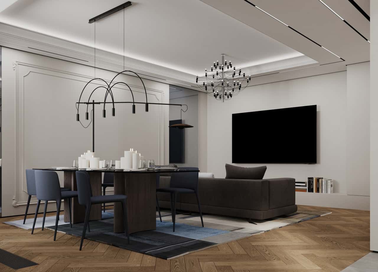 Контрастная гостиная