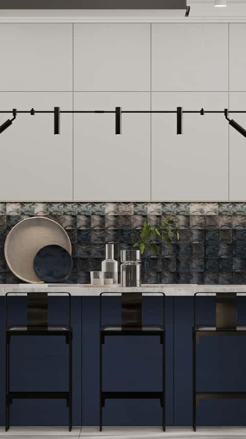 Дизайн и ремонт квартиры в ЖК «Мосфильмовский» — Акцент на синем