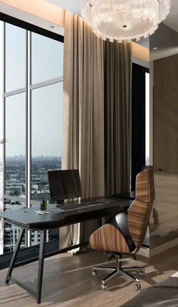 Дизайн и ремонт квартиры в ЖК «Neva Towers» в стиле арт-деко. Кабинет