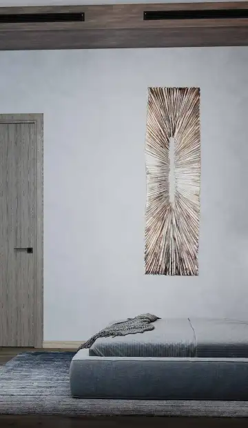 ЖК «Октябрьское поле». Деревянные панели переходят на потолок