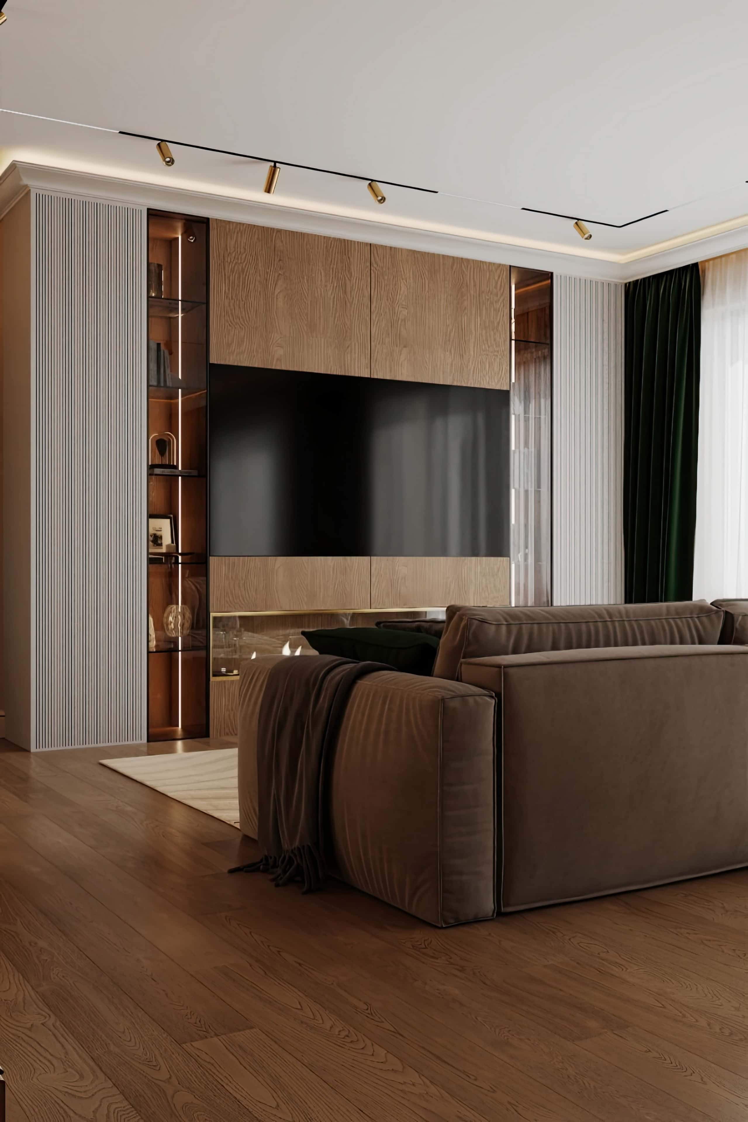 Оформление интерьера гостиной. Фото № 80861.