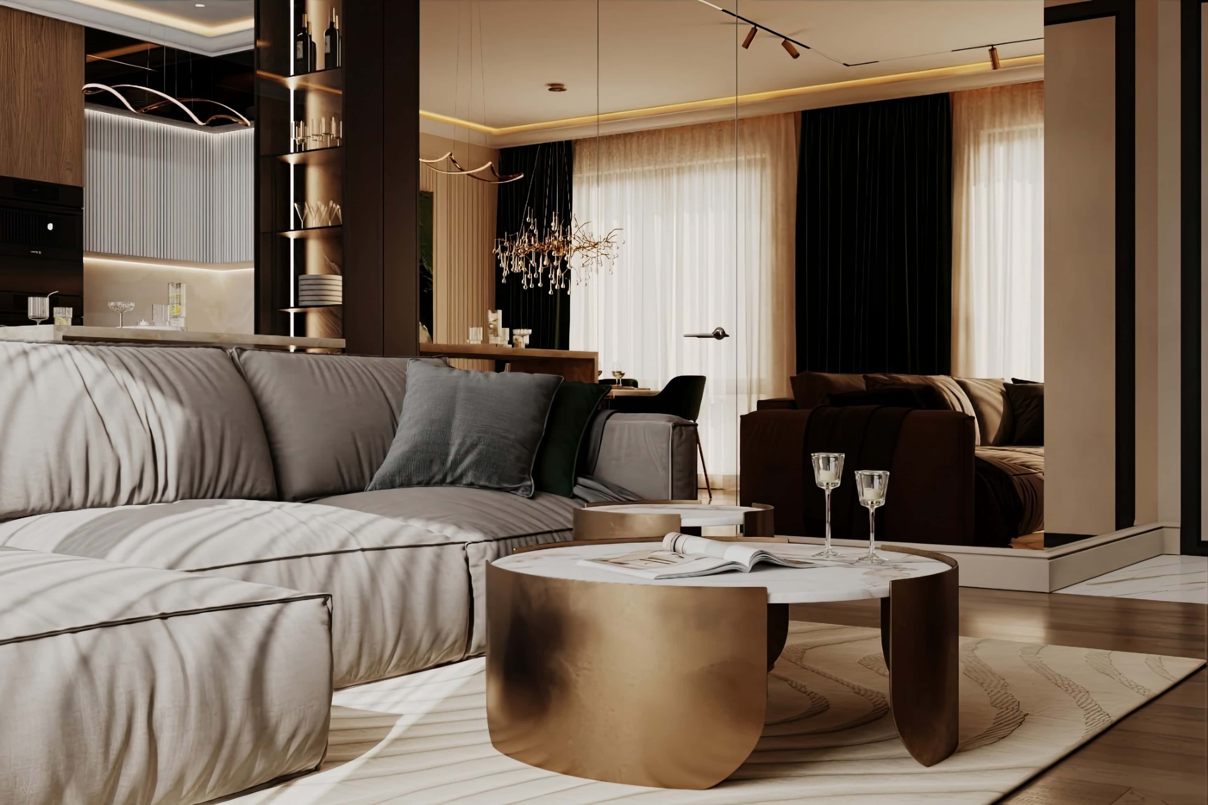 Оформление интерьера гостиной. Фото № 80864.