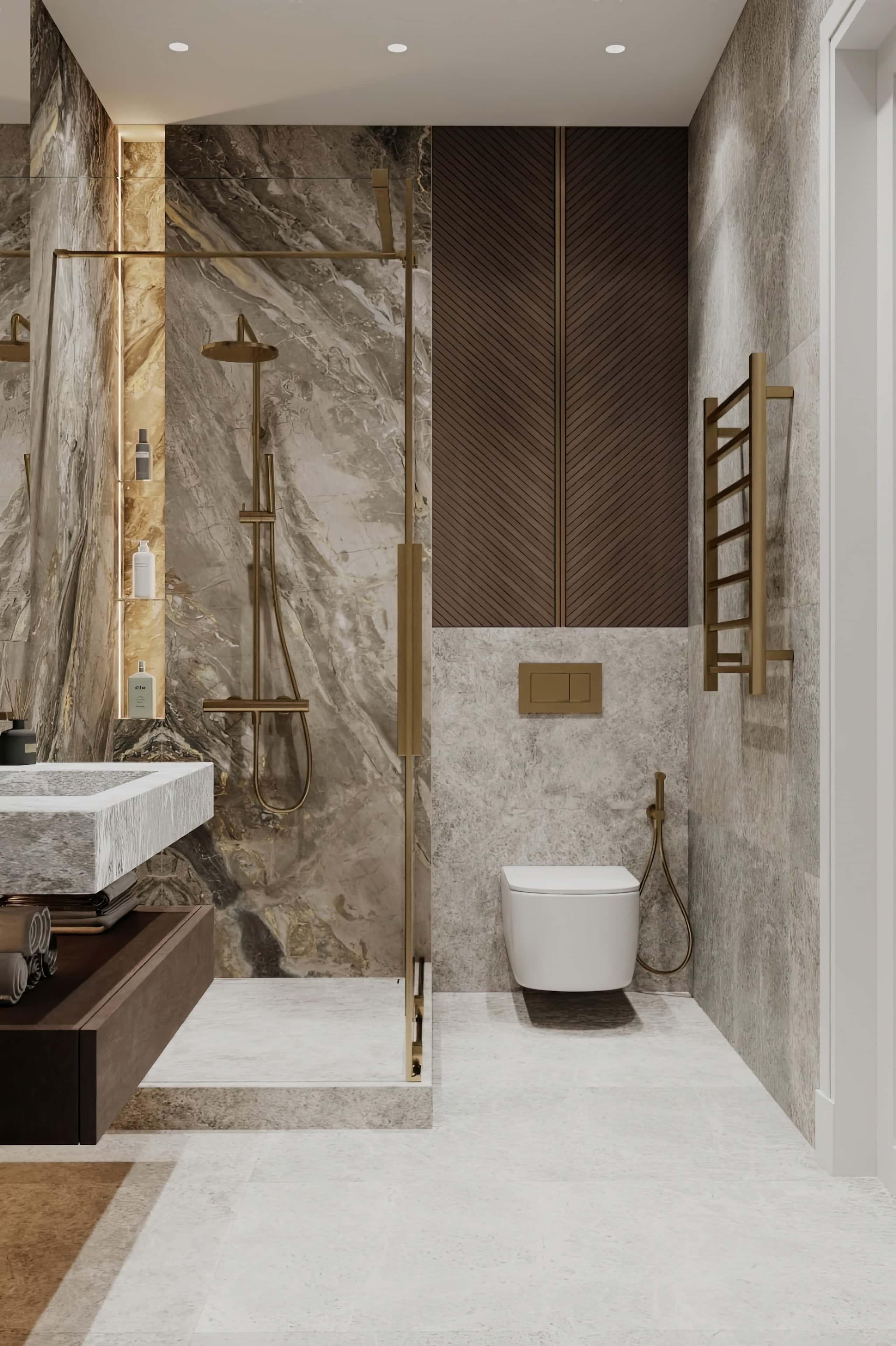 Оформление интерьера санузла. Фото № 80881.