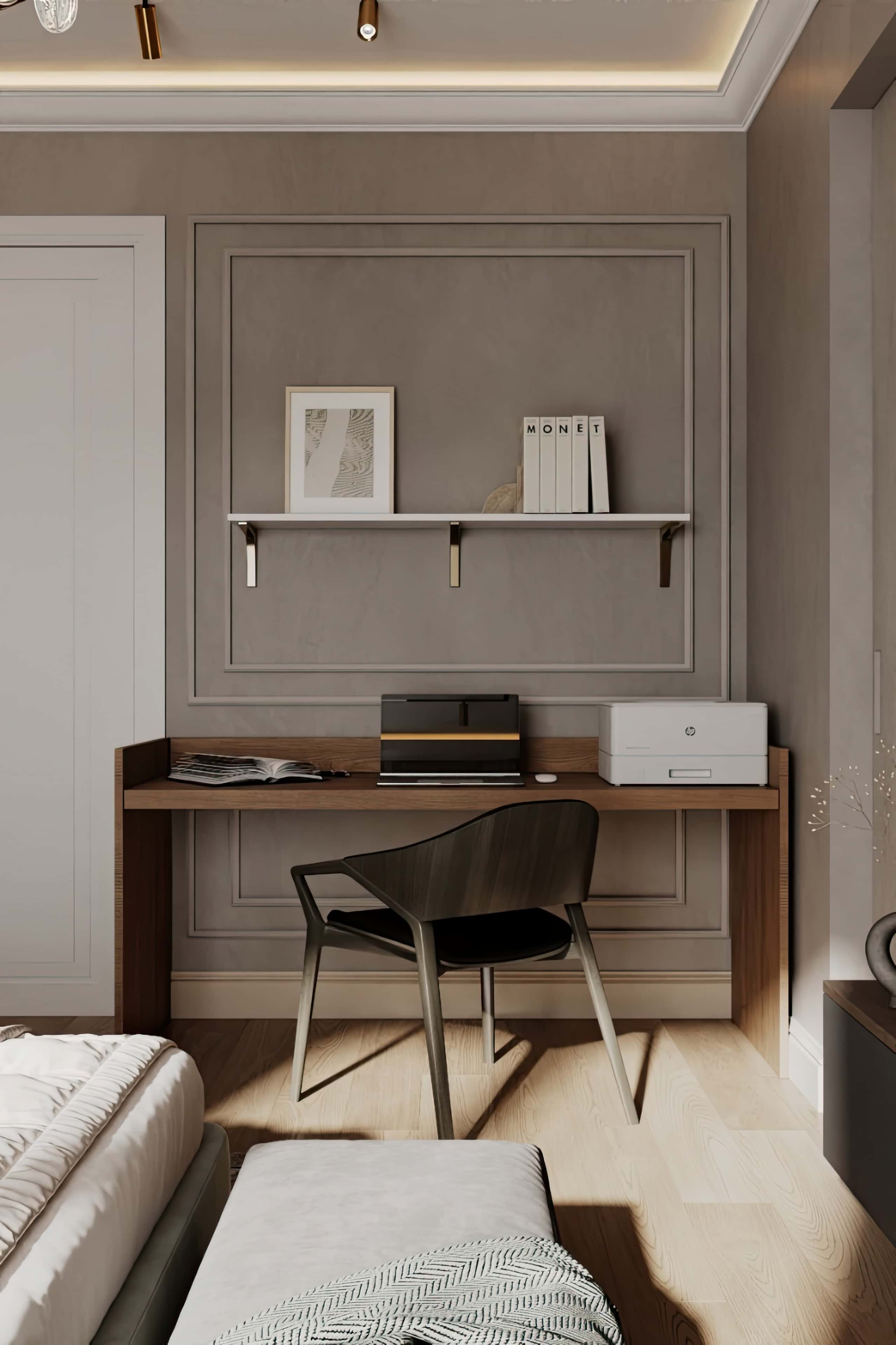 Оформление интерьера спальни. Фото № 80873.