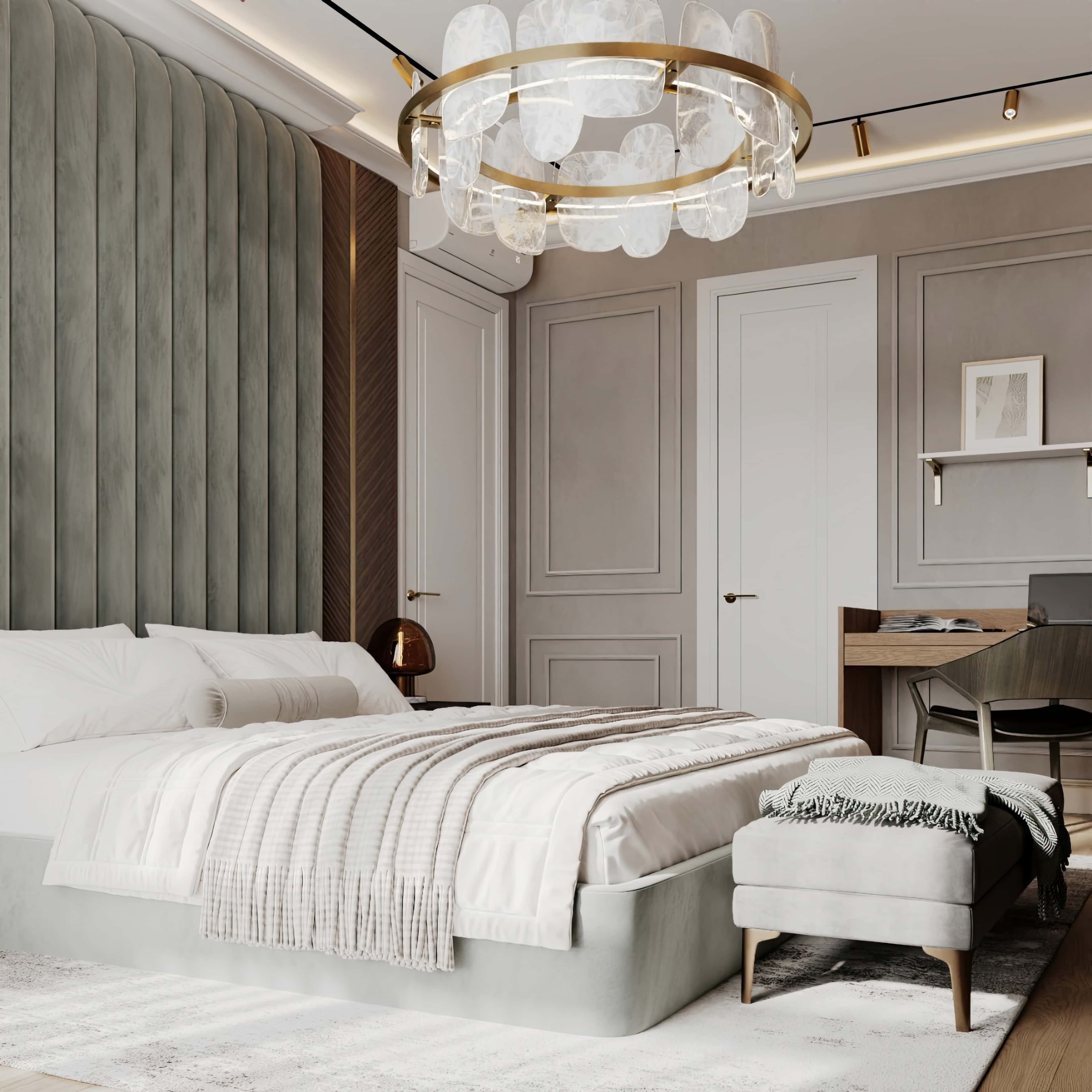 Оформление интерьера спальни. Фото № 80872.