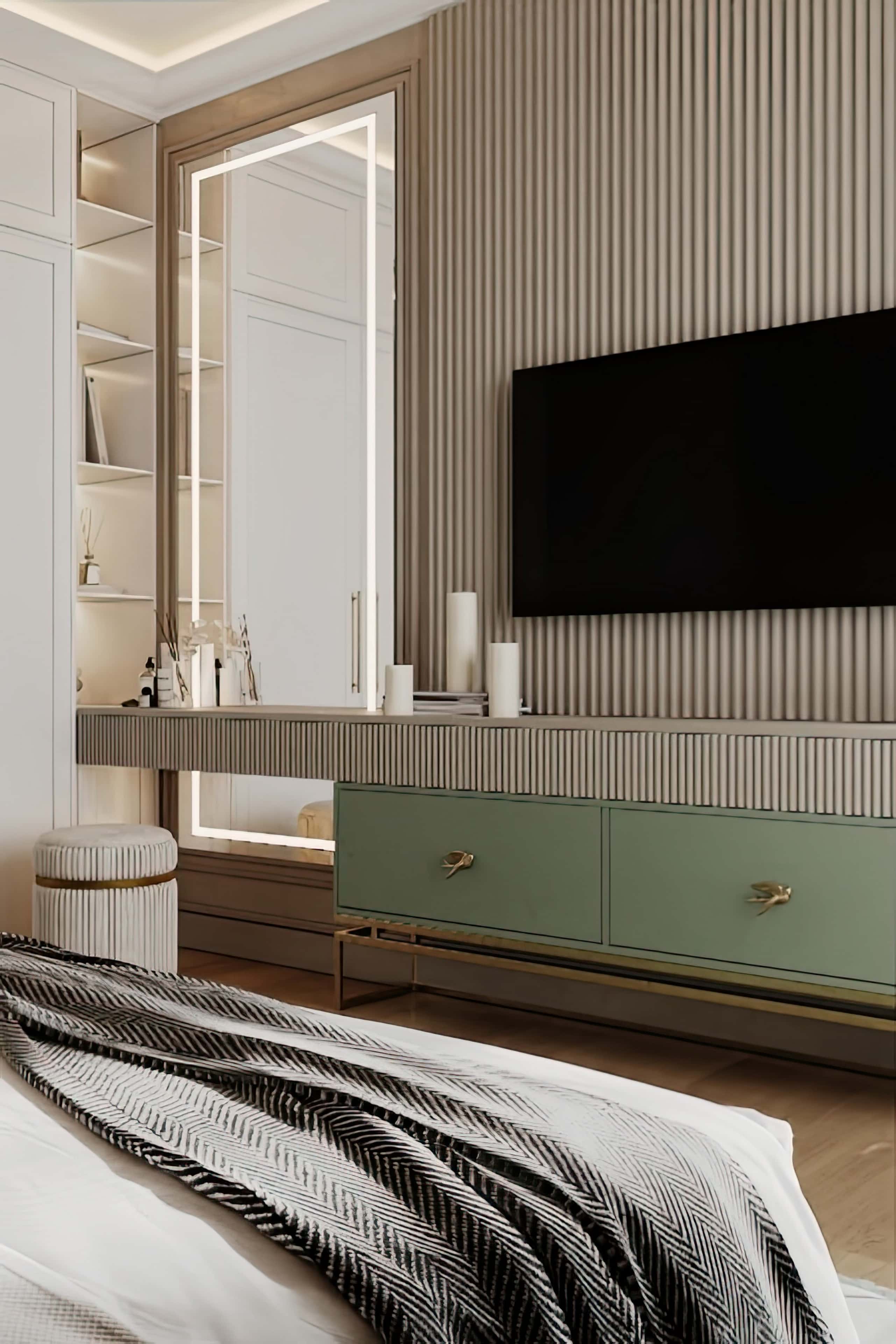 Оформление интерьера спальни. Фото № 80858.