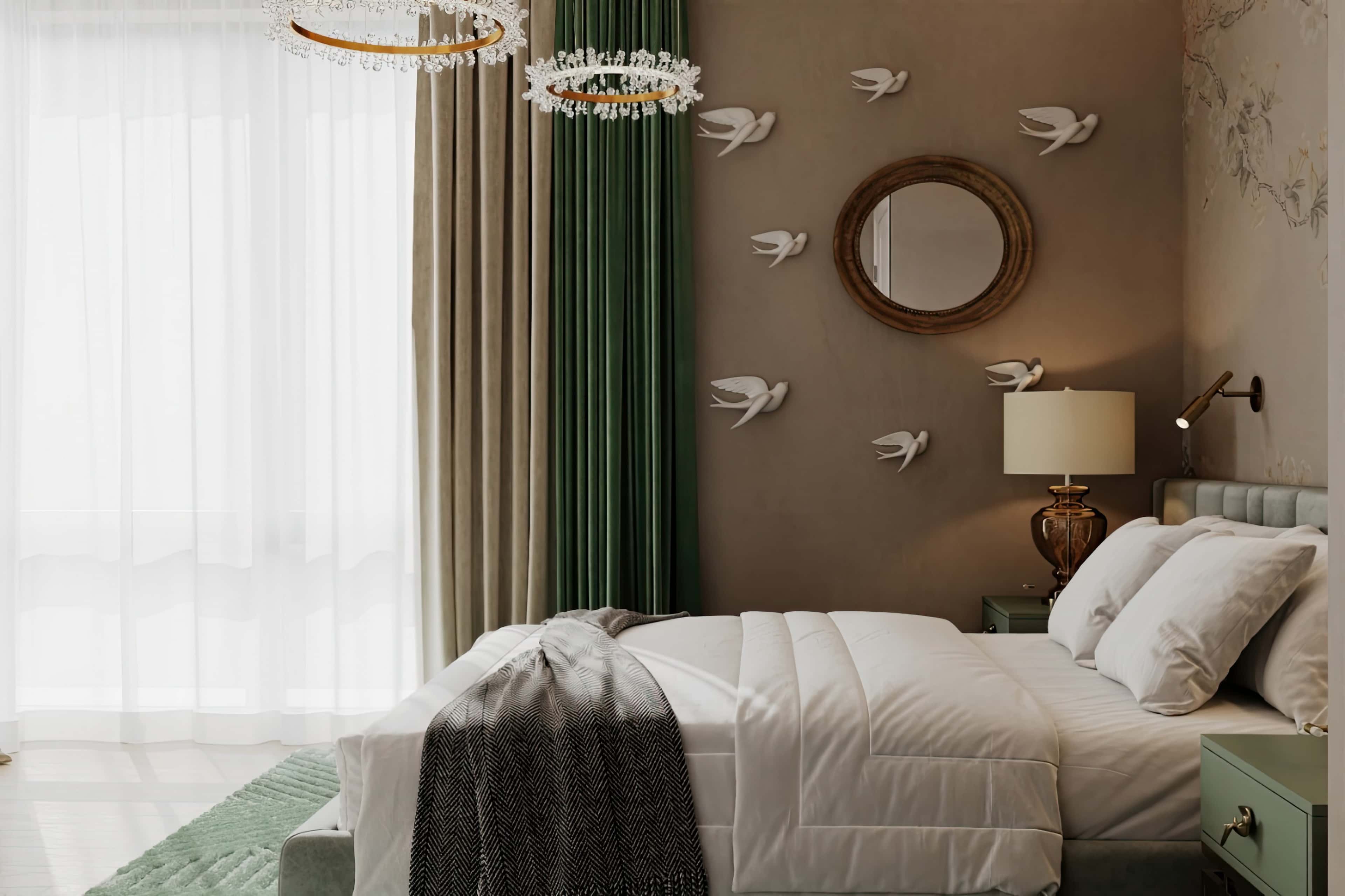 Оформление интерьера спальни. Фото № 80857.