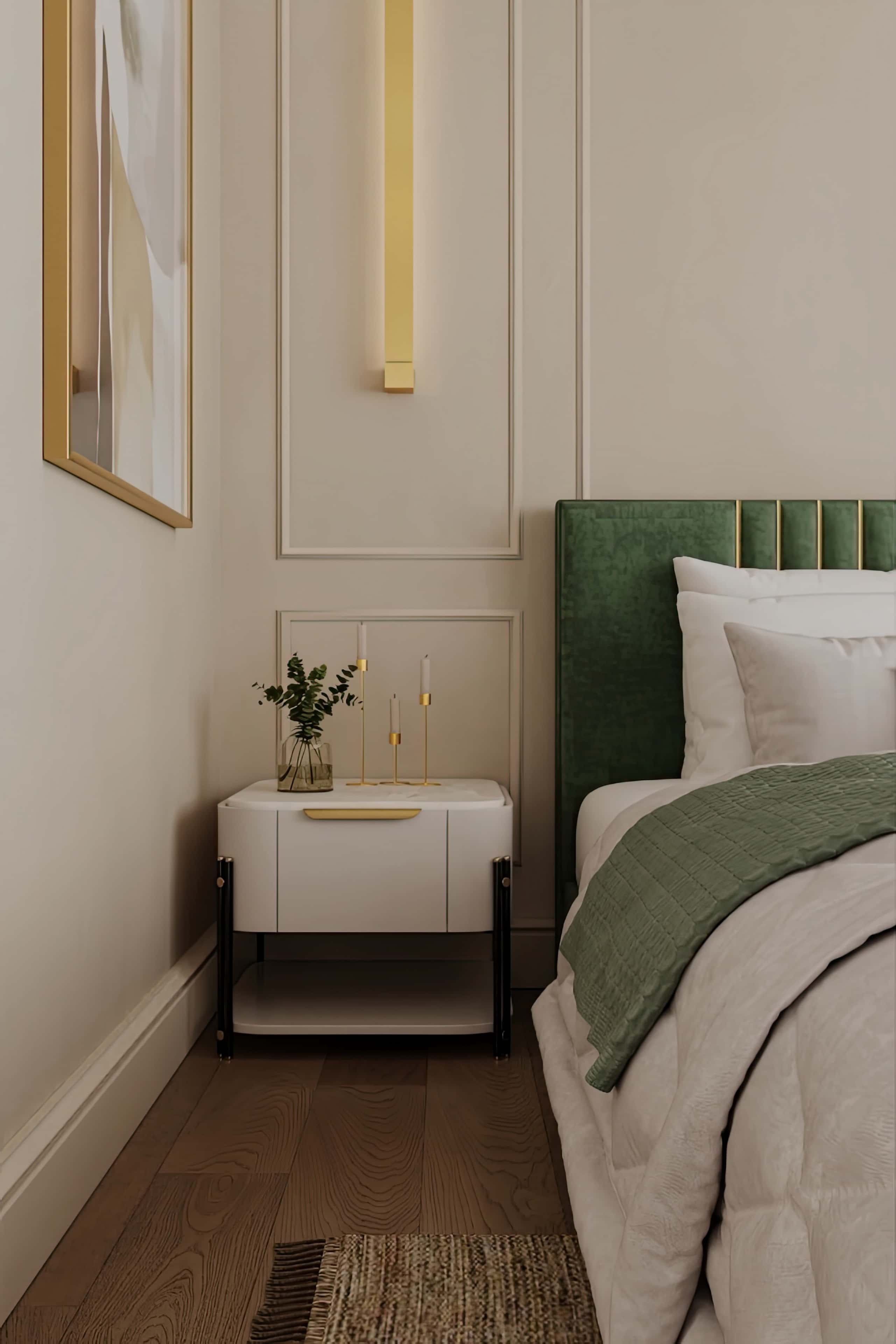 Оформление интерьера спальни. Фото № 80890.