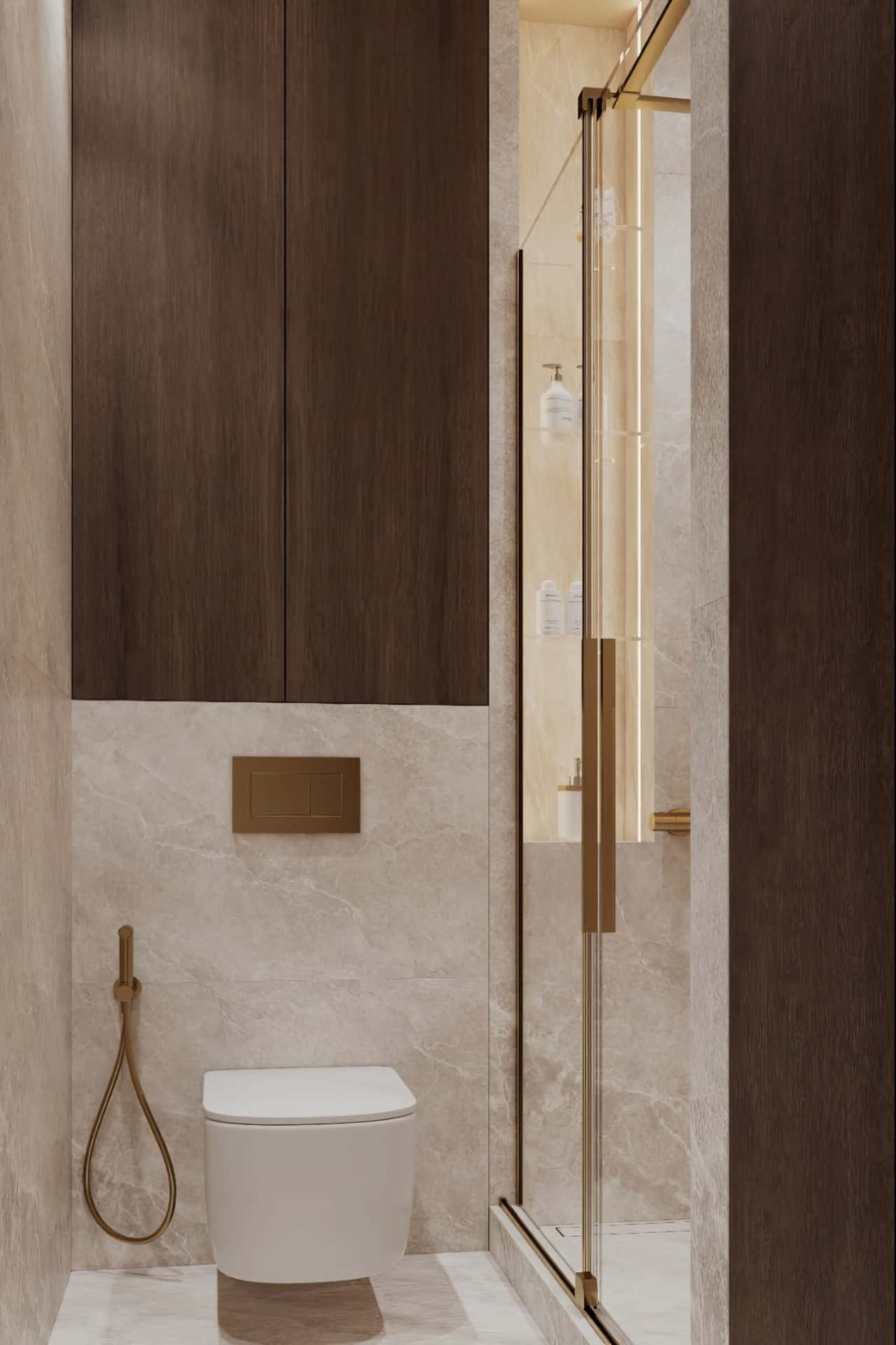 Дизайн и ремонт квартиры в ЖК Павелецкая сити — Современная роскошь, 111 м2. Гостевой санузел, фото 1