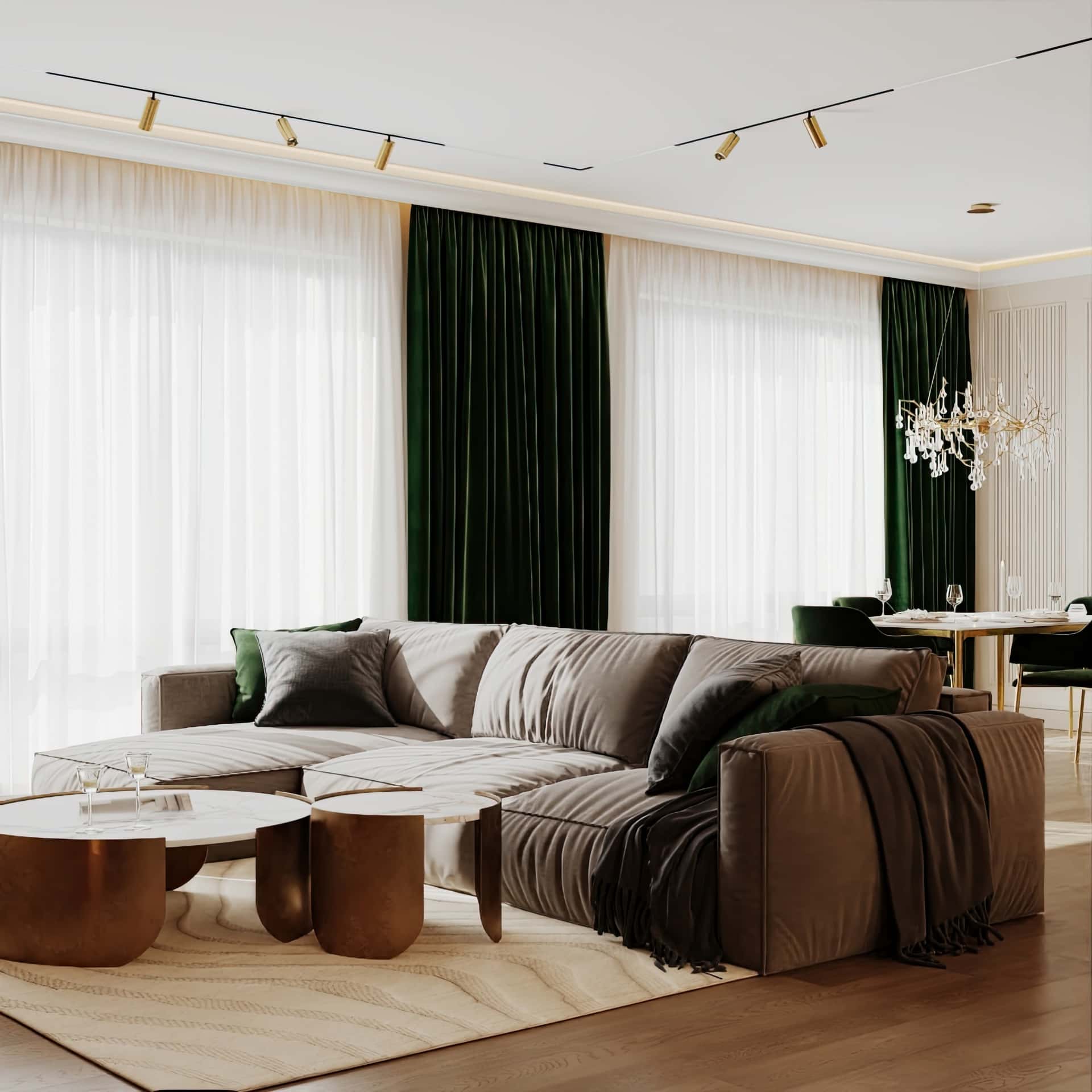 Дизайн и ремонт квартиры в ЖК Павелецкая сити — Современная роскошь, 111 м2. Кухня-столовая, фото 3