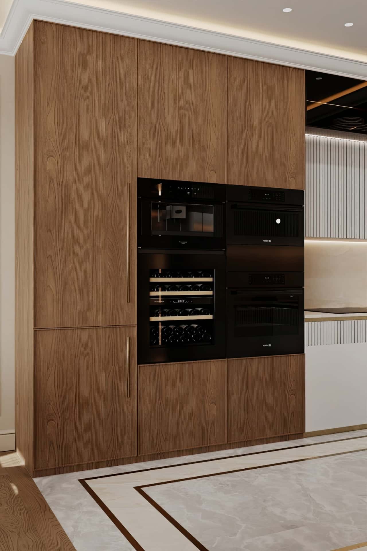 Дизайн и ремонт квартиры в ЖК Павелецкая сити — Современная роскошь, 111 м2. Кухня-столовая, фото 4