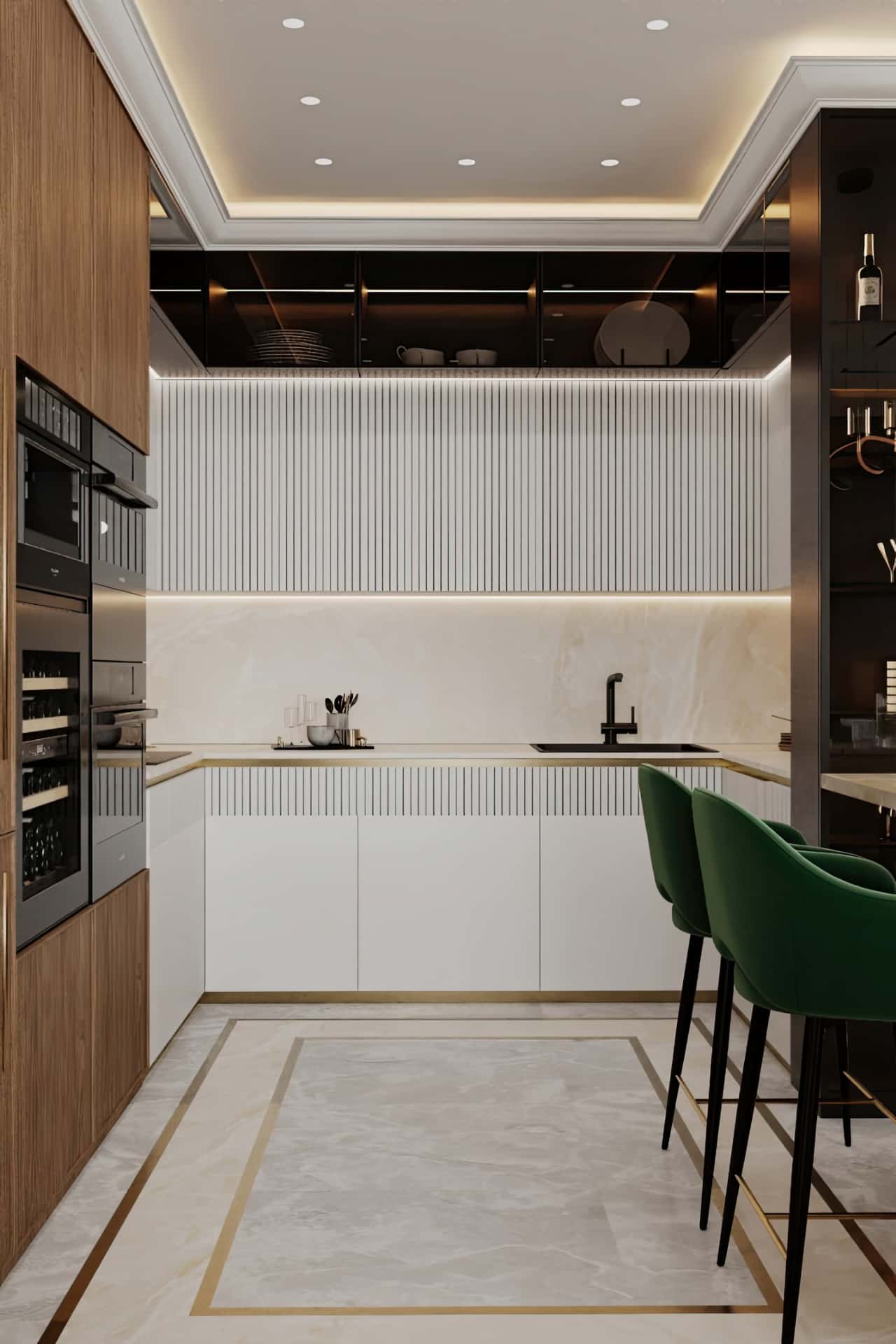 Дизайн и ремонт квартиры в ЖК Павелецкая сити — Современная роскошь, 111 м2. Кухня-столовая, фото 7