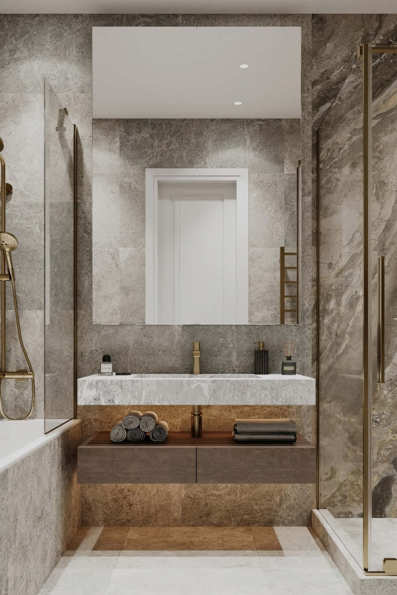 Дизайн и ремонт квартиры в ЖК Павелецкая сити — Современная роскошь, 111 м2. Мастер-санузел