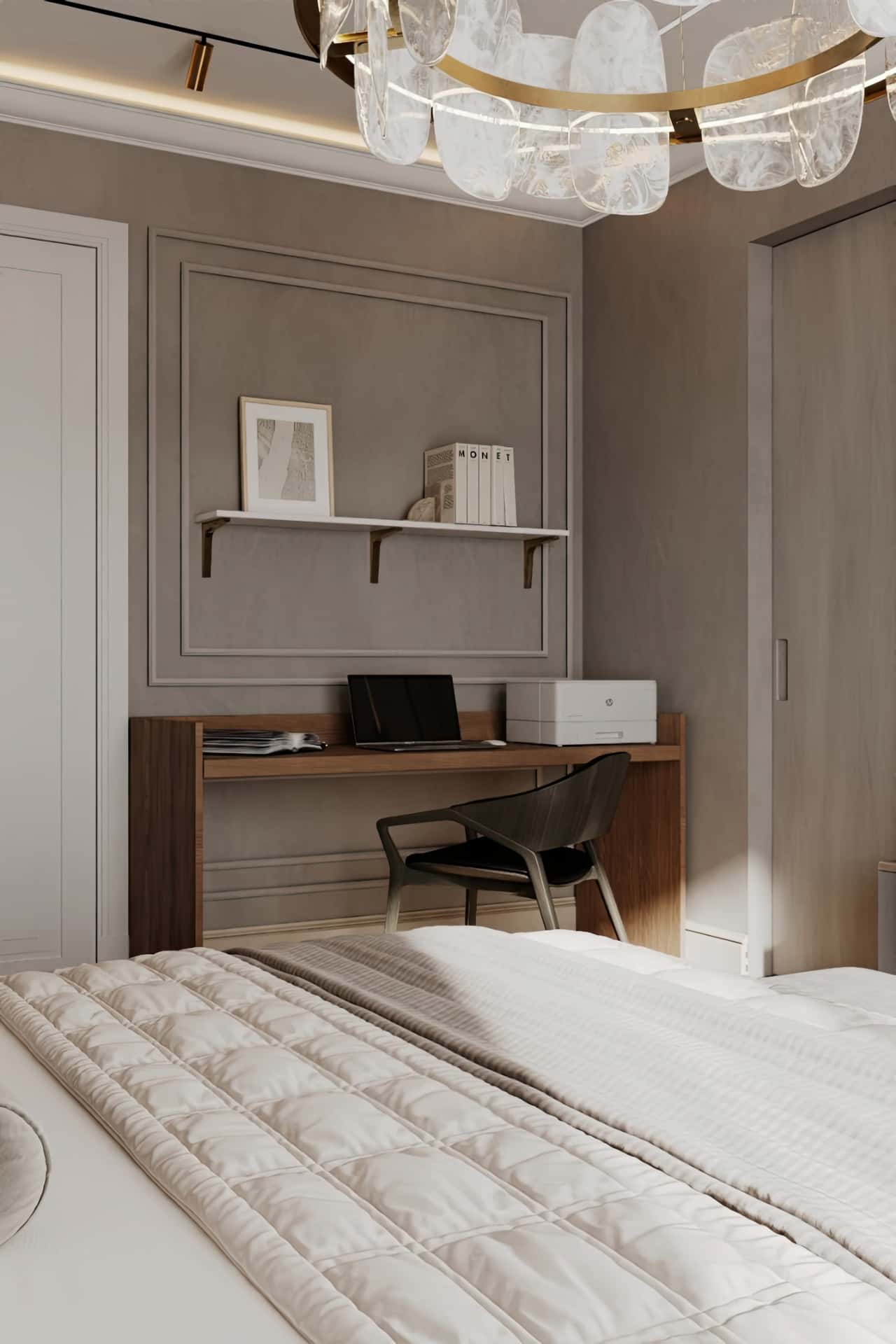 Дизайн и ремонт квартиры в ЖК Павелецкая сити — Современная роскошь, 111 м2. Мастер-спальня, фото 2