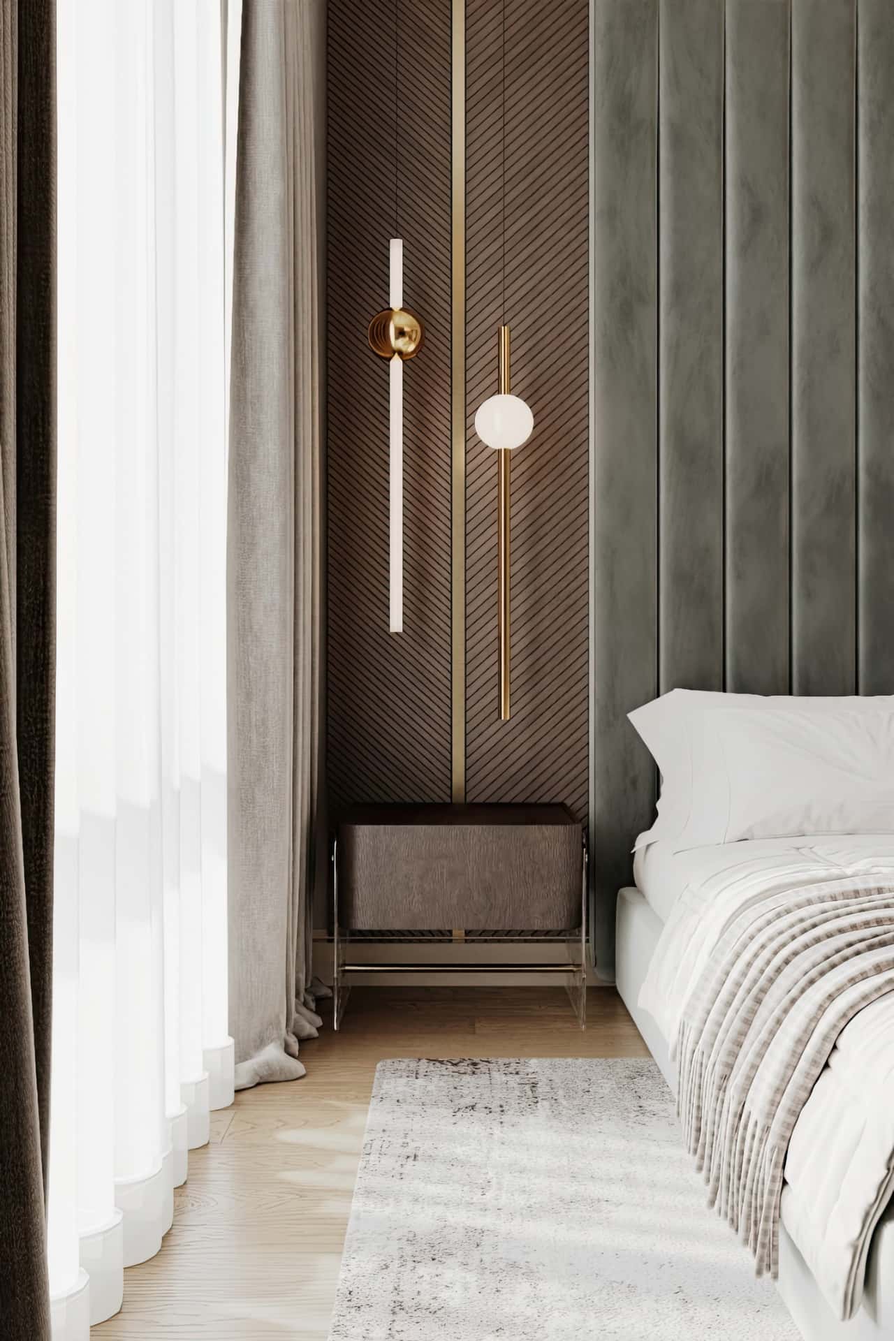 Дизайн и ремонт квартиры в ЖК Павелецкая сити — Современная роскошь, 111 м2. Мастер-спальня, фото 3