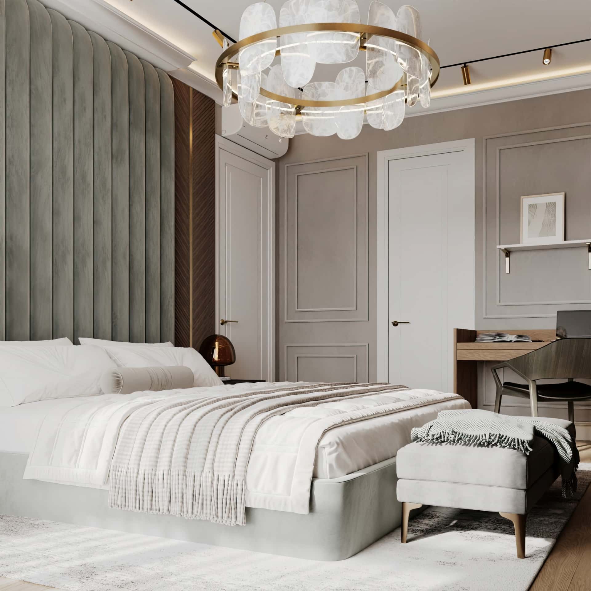 Дизайн и ремонт квартиры в ЖК Павелецкая сити — Современная роскошь, 111 м2. Мастер-спальня