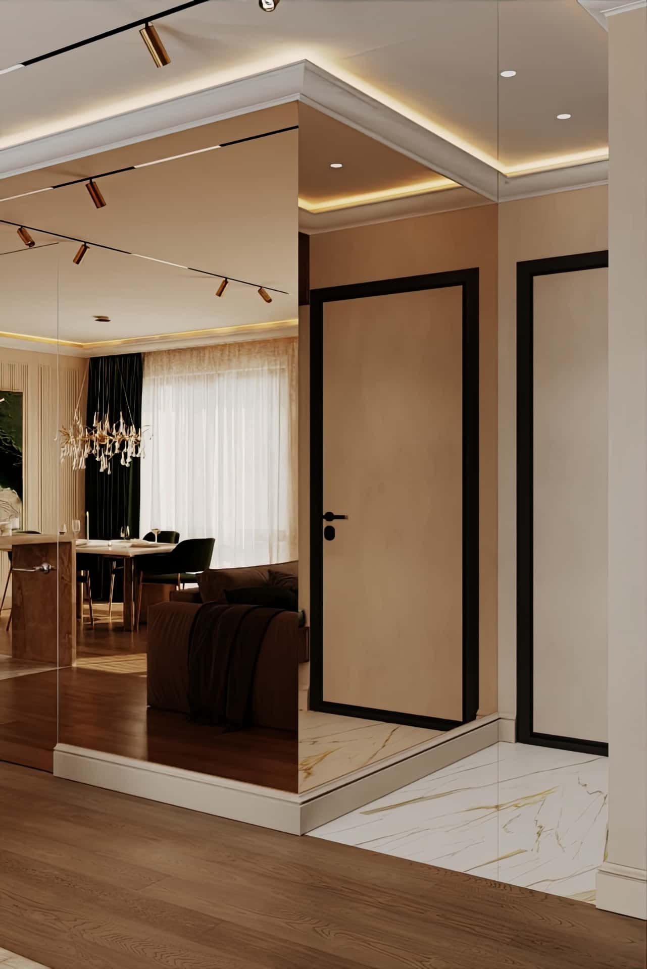 Дизайн и ремонт квартиры в ЖК Павелецкая сити — Современная роскошь, 111 м2. Прихожая и коридор, фото 1