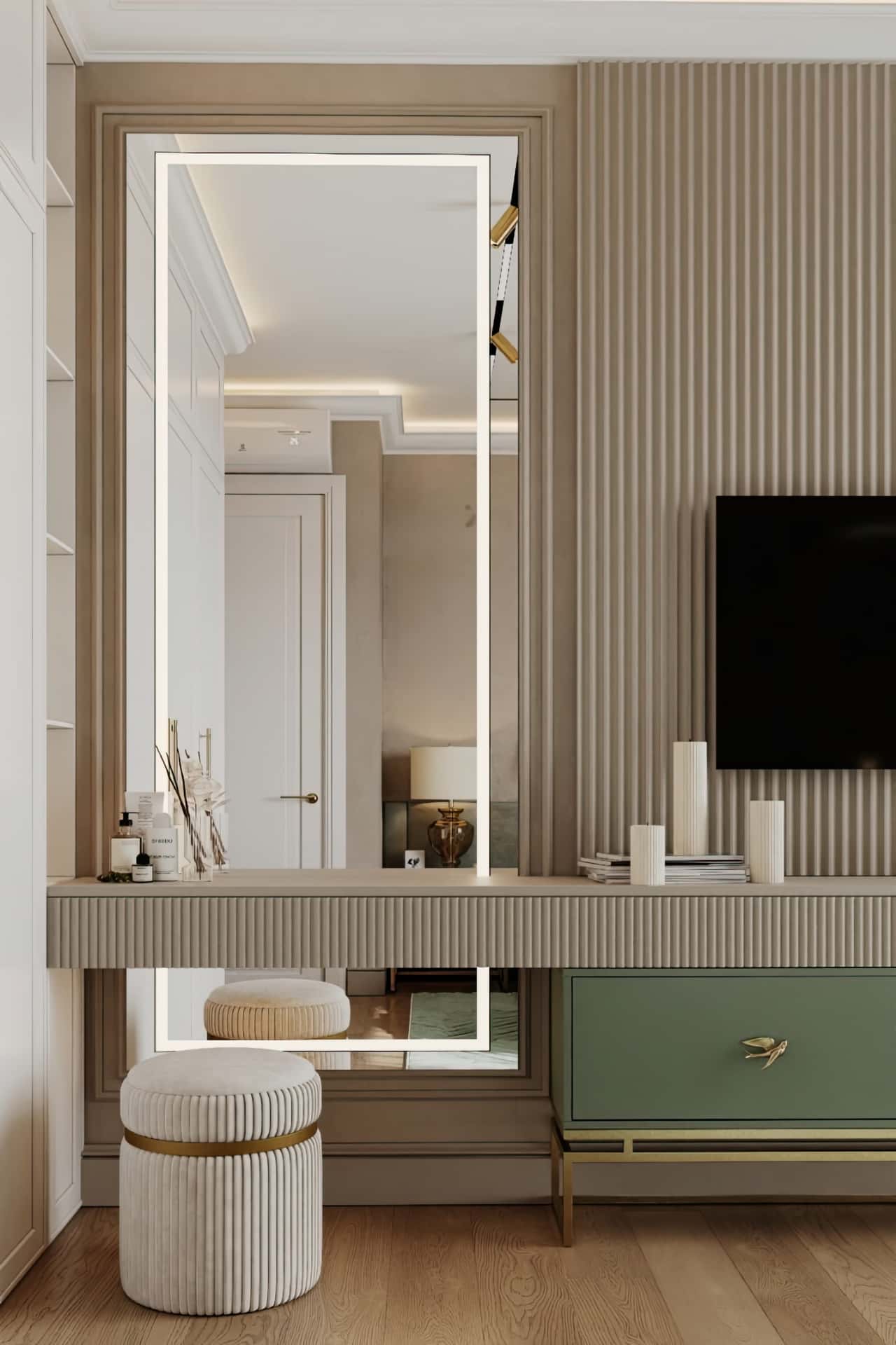 Дизайн и ремонт квартиры в ЖК Павелецкая сити — Современная роскошь, 111 м2. Спальня мамы, фото 2