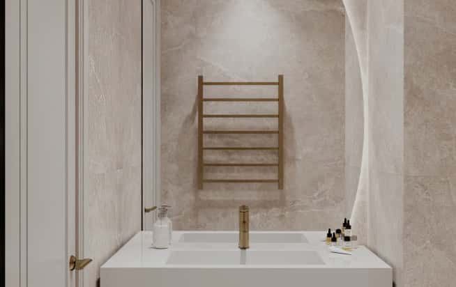 Дизайн и ремонт квартиры в ЖК Павелецкая сити в стиле современный. Гостевой санузел