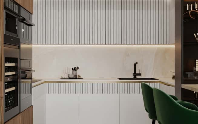 Дизайн и ремонт квартиры в ЖК Павелецкая сити в стиле современный. Кухня-столовая, фото 7