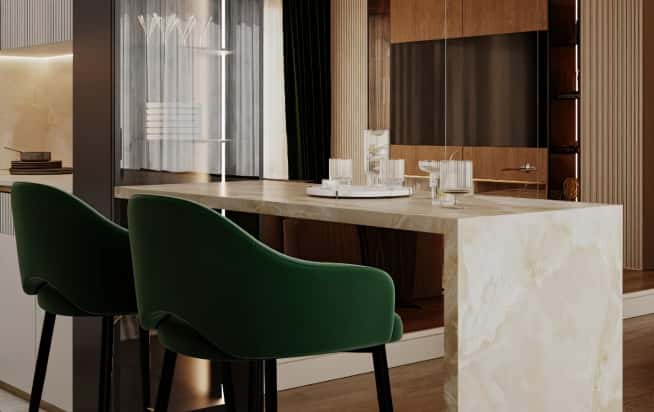 Дизайн и ремонт квартиры в ЖК Павелецкая сити в стиле современный. Кухня-столовая, фото 8