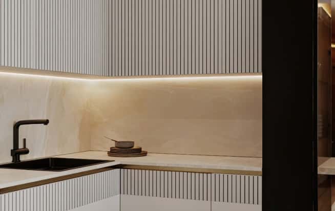 Дизайн и ремонт квартиры в ЖК Павелецкая сити в стиле современный. Кухня-столовая, фото 9