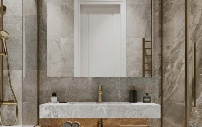 Дизайн и ремонт квартиры в ЖК Павелецкая сити в стиле современный. Мастер-санузел