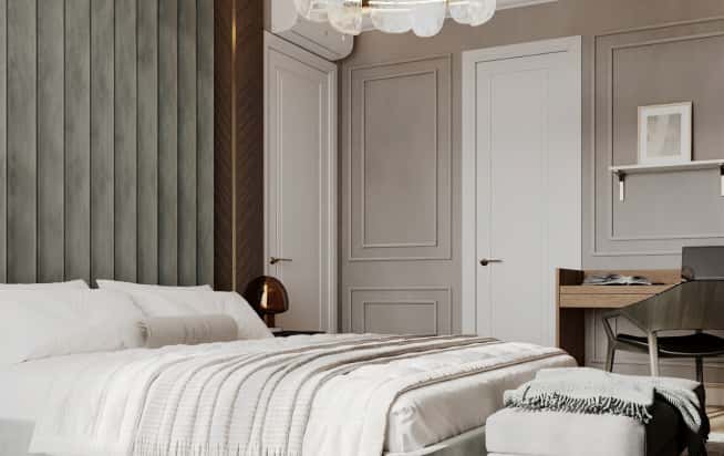 Дизайн и ремонт квартиры в ЖК Павелецкая сити в стиле современный. Мастер-спальня