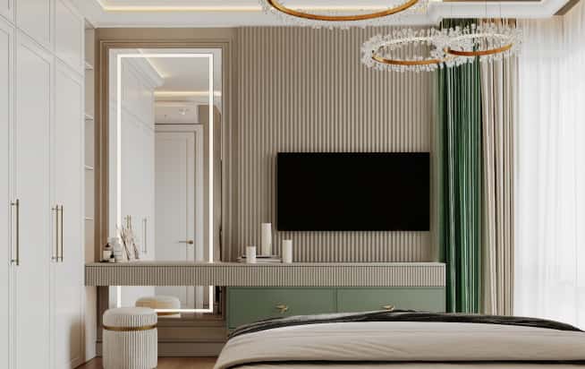 Дизайн и ремонт квартиры в ЖК Павелецкая сити в стиле современный. Спальня мамы, фото 3