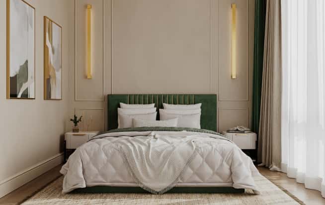 Дизайн и ремонт квартиры в ЖК Павелецкая сити в стиле современный. Спальня папы