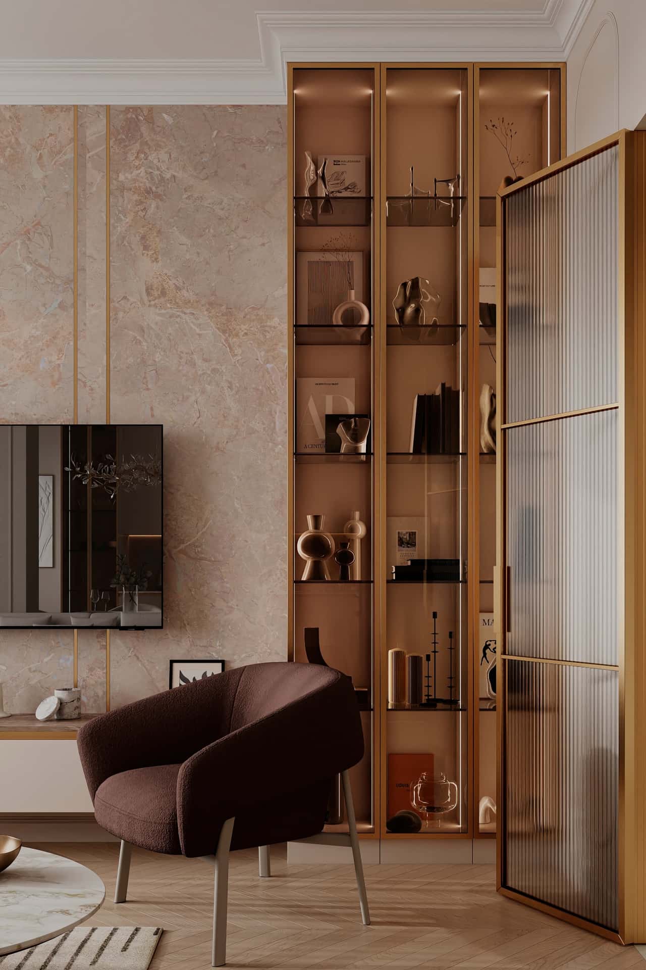 Дизайн и ремонт квартиры в ЖК Режиссёр — Богемная грация, 87 м2. Кухня-гостиная, фото 2