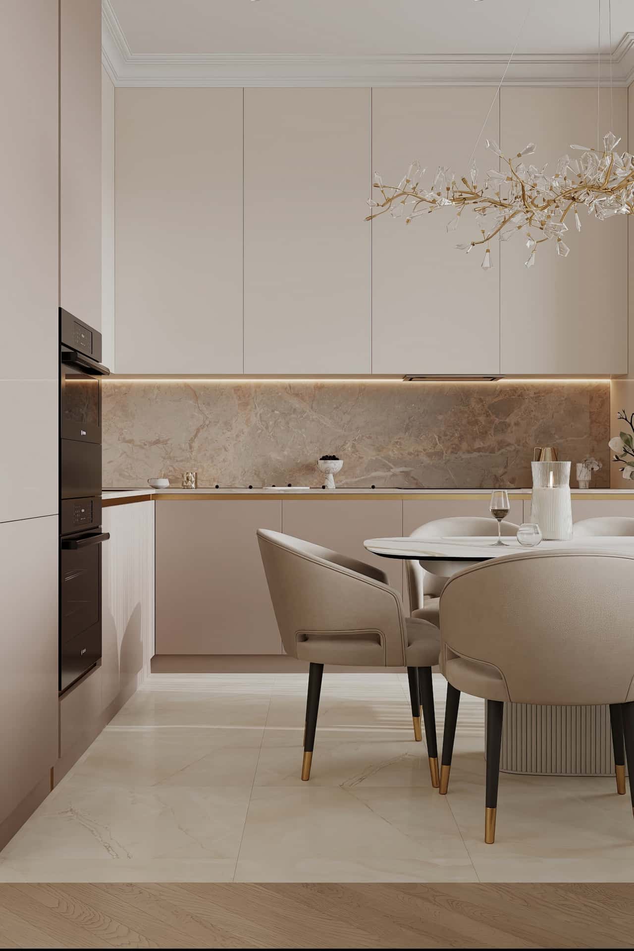 Дизайн и ремонт квартиры в ЖК Режиссёр — Богемная грация, 87 м2. Кухня-гостиная, фото 8