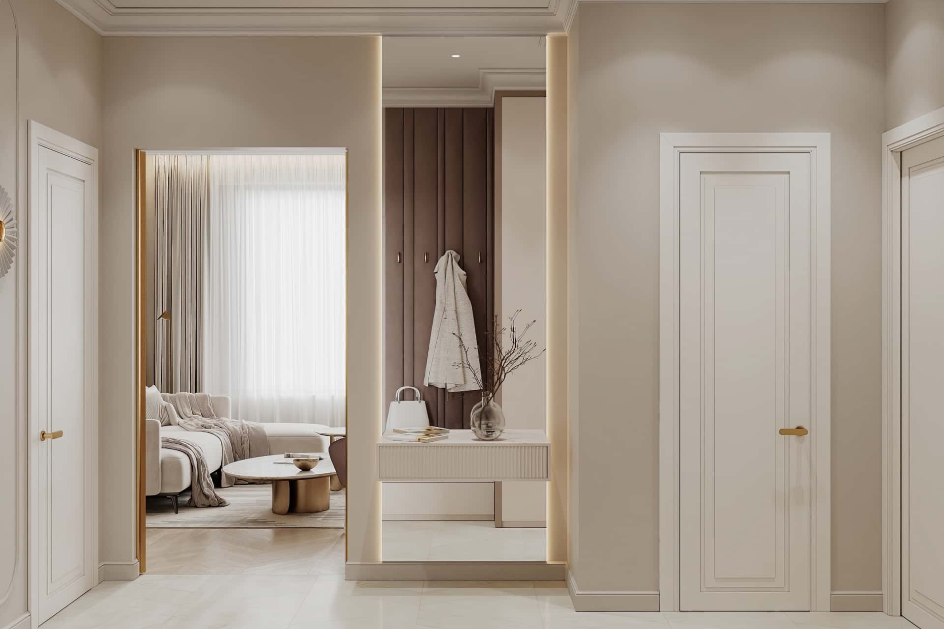 Дизайн и ремонт квартиры в ЖК Режиссёр — Богемная грация, 87 м2. Прихожая, фото 1