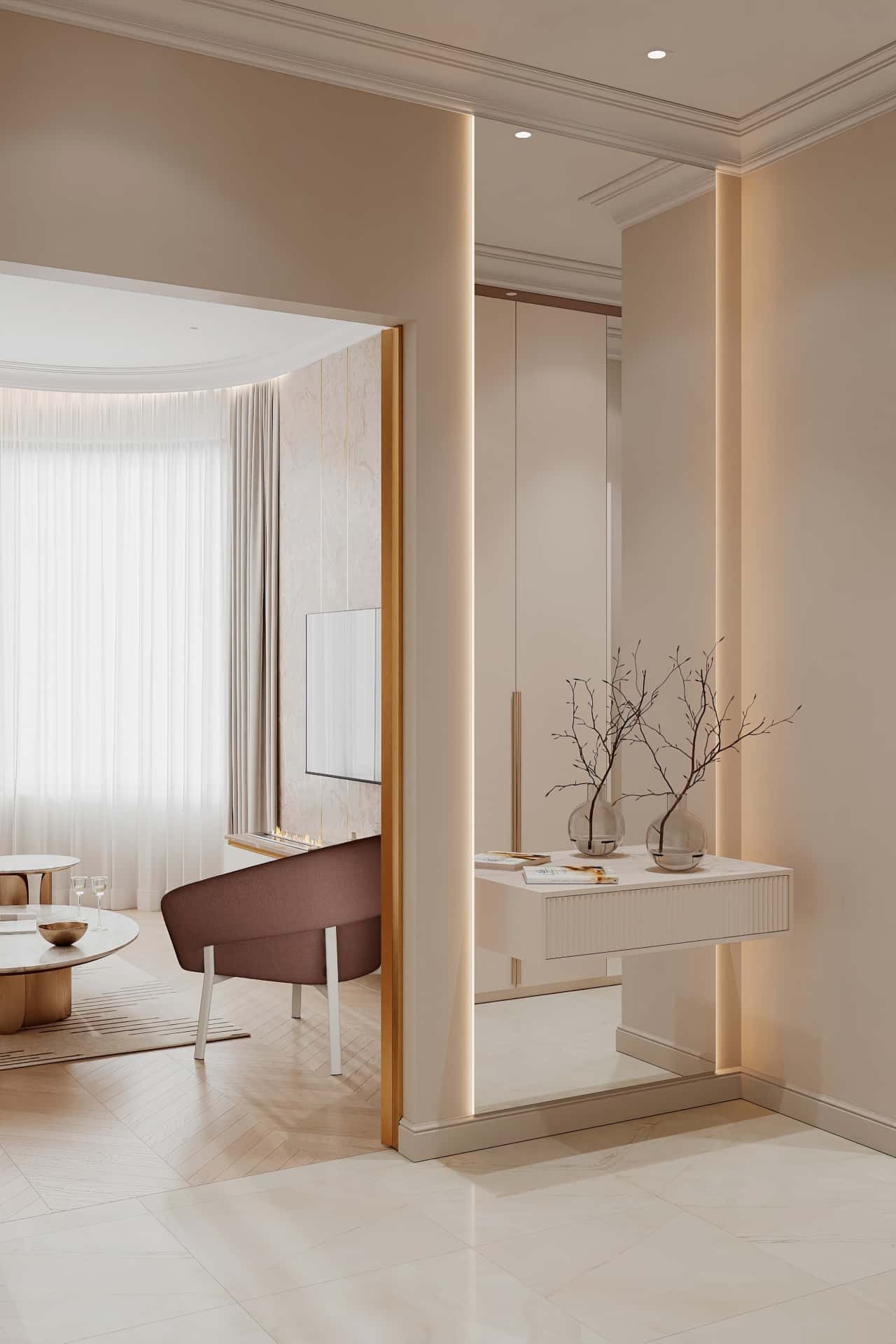 Дизайн и ремонт квартиры в ЖК Режиссёр — Богемная грация, 87 м2. Прихожая, фото 4