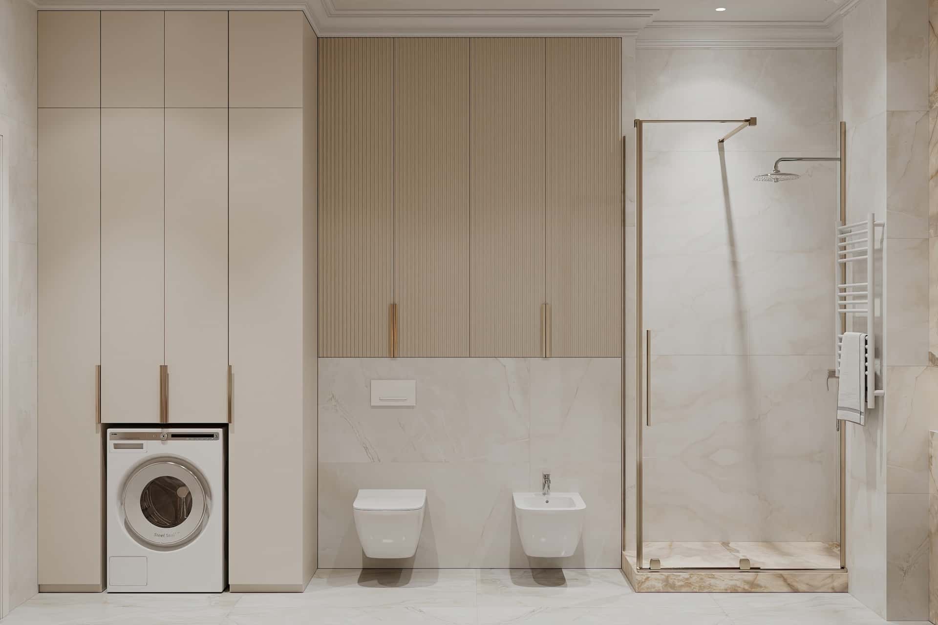 Дизайн и ремонт квартиры в ЖК Режиссёр — Богемная грация, 87 м2. Санузел, фото 5