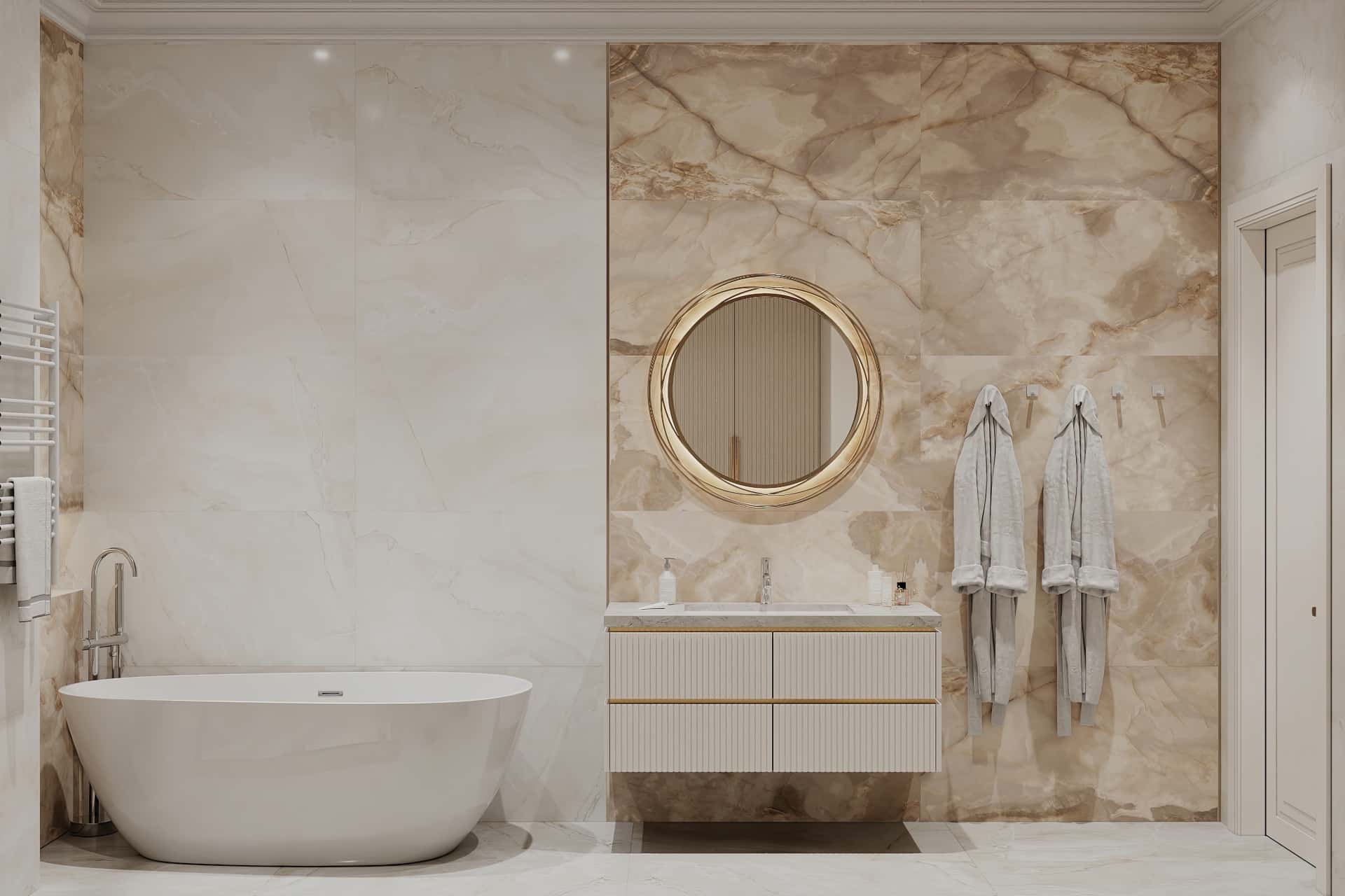 Дизайн и ремонт квартиры в ЖК Режиссёр — Богемная грация, 87 м2. Санузел