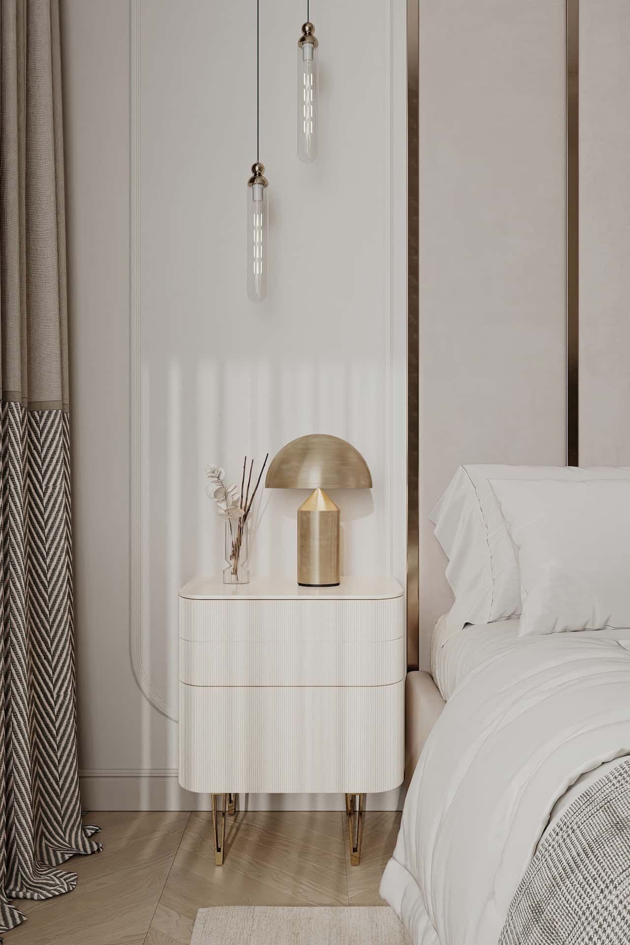 Дизайн и ремонт квартиры в ЖК Режиссёр — Богемная грация, 87 м2. Спальня, фото 3