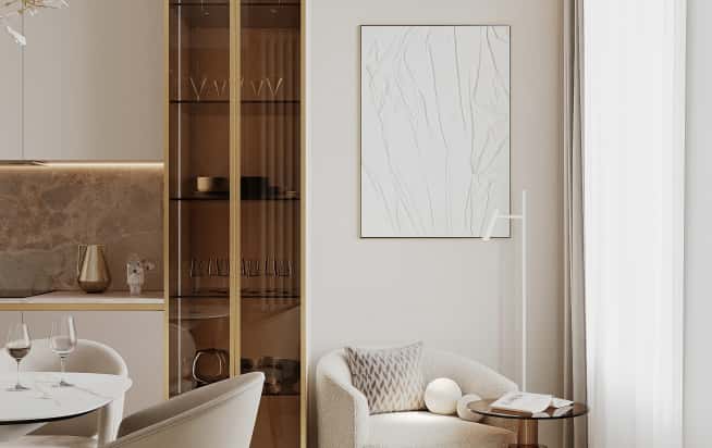 Дизайн и ремонт квартиры в ЖК Режиссёр в стиле современная классика. Кухня-гостиная, фото 12