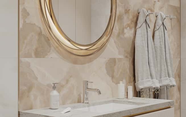 Дизайн и ремонт квартиры в ЖК Режиссёр в стиле современная классика. Санузел, фото 1