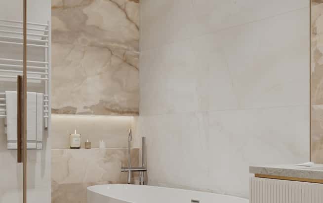 Дизайн и ремонт квартиры в ЖК Режиссёр в стиле современная классика. Санузел, фото 2