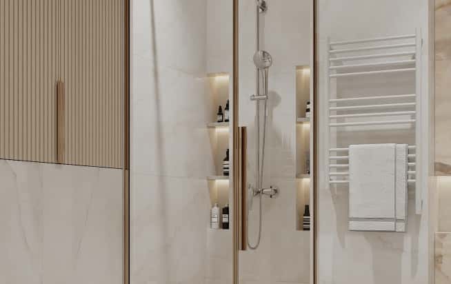 Дизайн и ремонт квартиры в ЖК Режиссёр в стиле современная классика. Санузел, фото 3