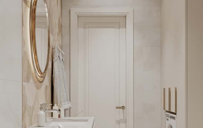 Дизайн и ремонт квартиры в ЖК Режиссёр в стиле современная классика. Санузел, фото 4