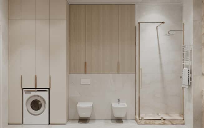 Дизайн и ремонт квартиры в ЖК Режиссёр в стиле современная классика. Санузел, фото 5