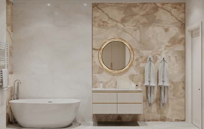 Дизайн и ремонт квартиры в ЖК Режиссёр в стиле современная классика. Санузел